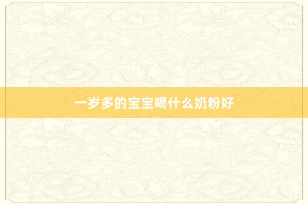 一岁多的宝宝喝什么奶粉好