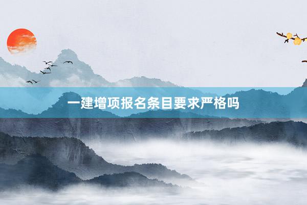 一建增项报名条目要求严格吗