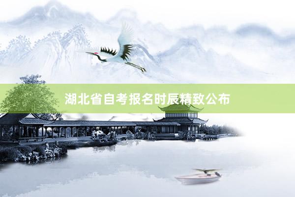 湖北省自考报名时辰精致公布
